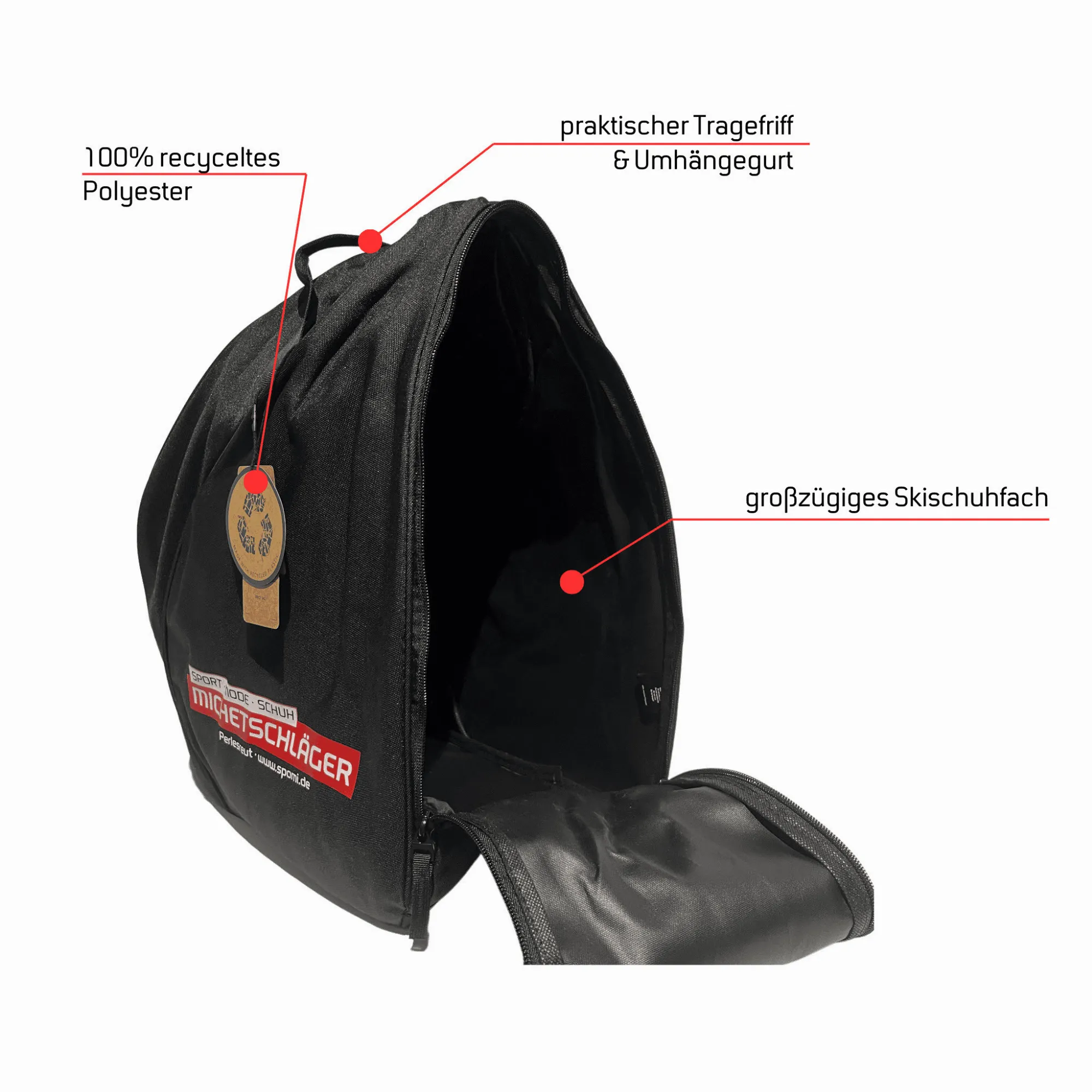 spomi Sapporo Skischuhtasche mit Helmfach schwarz